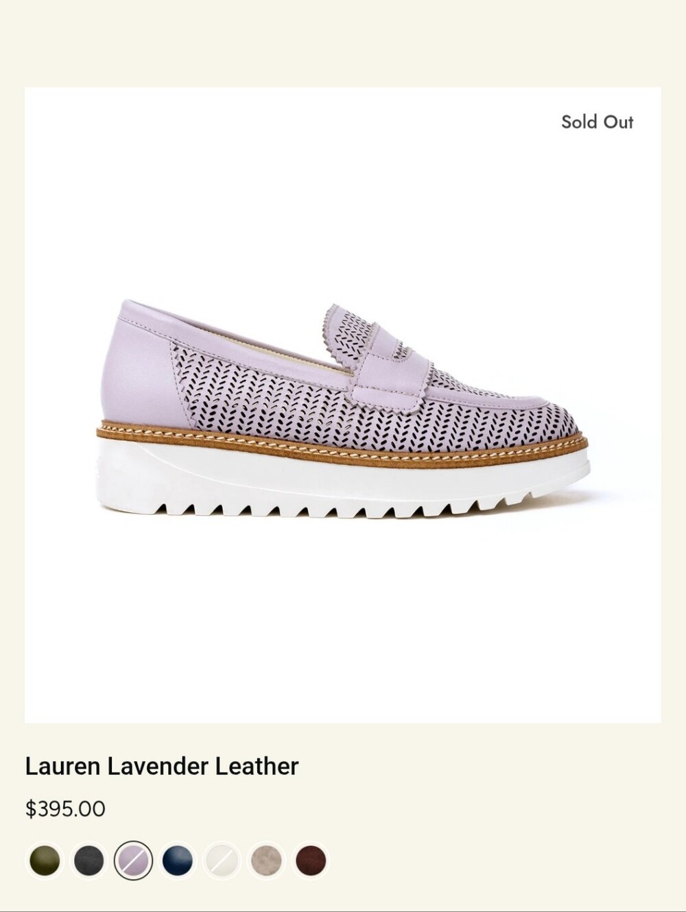 REX Luxury Leather Women's Lavender Perforated Platform Loafers